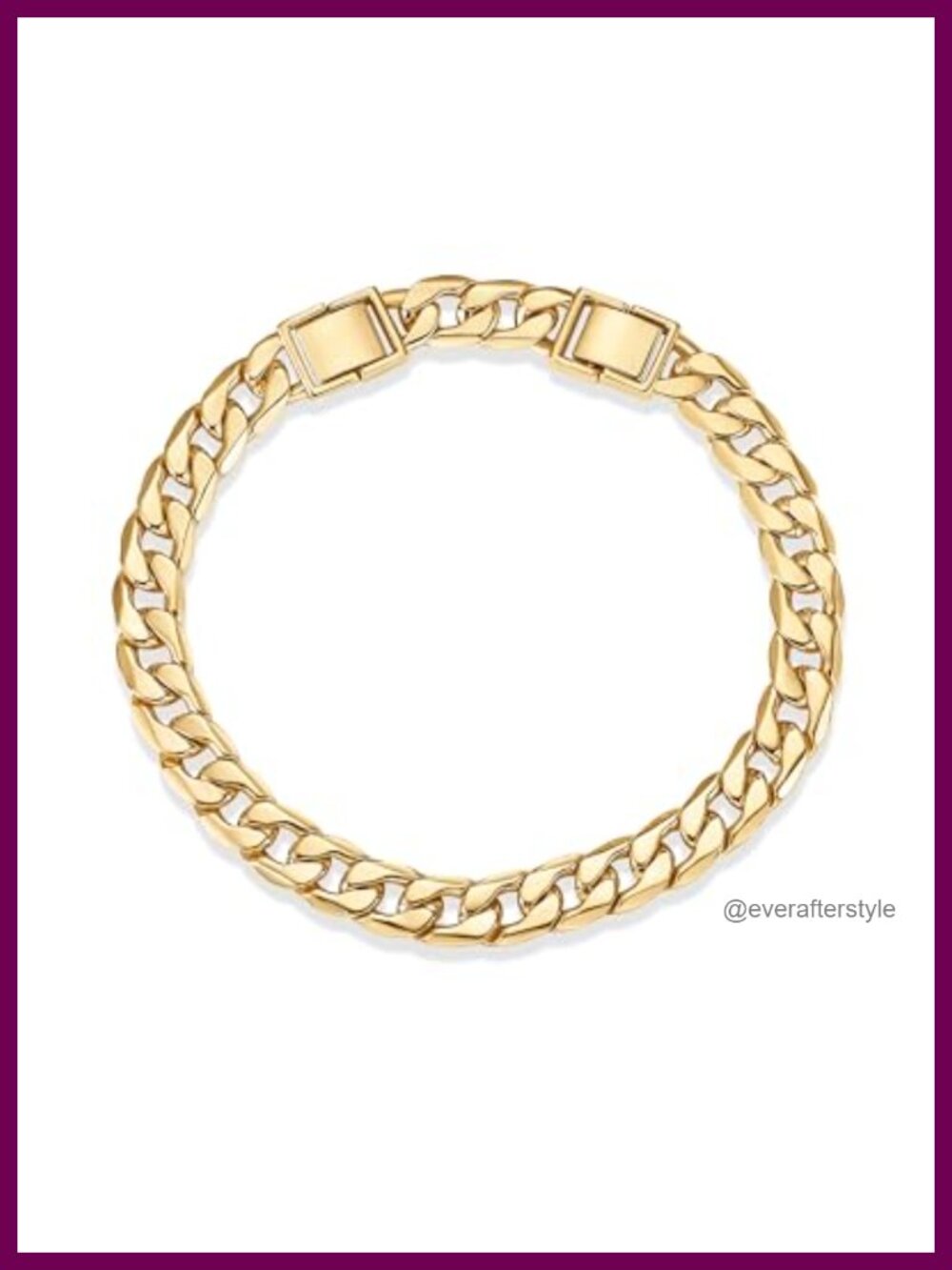 14K Gold Plated Chunky Curb Chain Anklet Flat Link 9 Inch Women's Jewelry